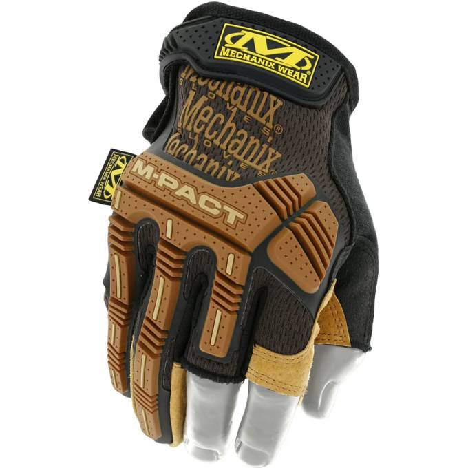 Перчатки MECHANIX WORK LEATHER M-PACT FINGERLESS FRAMER BROWN, размер M LFR-75-009